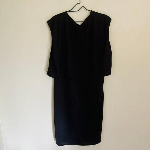 NWT Boohoo Plus Poppy Double Layer Midi Dress in Black SZ 20 - Picture 7 of 7